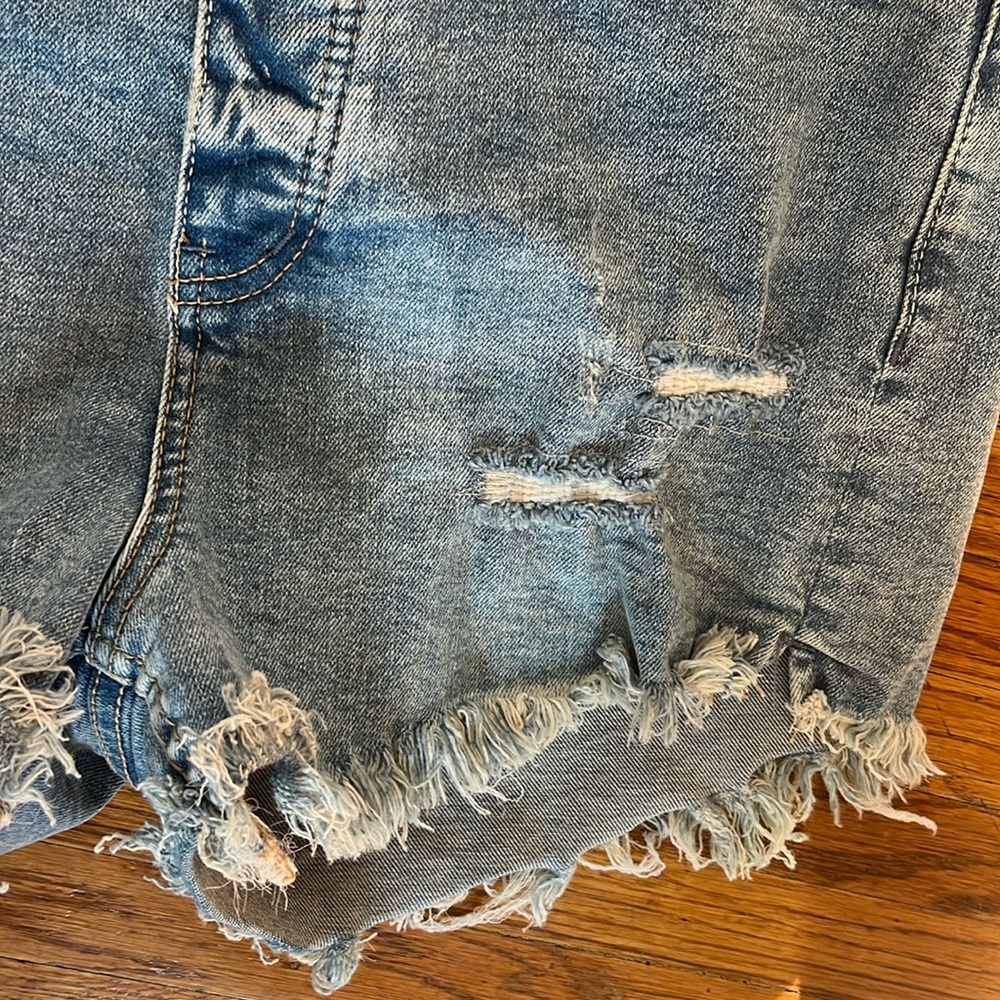 Free People Curvy High Waist Denim Shorts In light Blue wash 27 - Picture 9 of 9